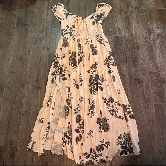 Free People Forget Me Not midi dress peach combo - Picture 8 of 14